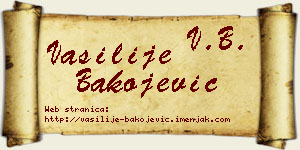Vasilije Bakojević vizit kartica